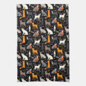 Serviette de cuisine pour chats Halloween (Vertical)
