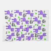 Serviette de cuisine pour chats violets (Horizontal)