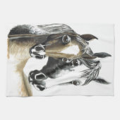 serviette de cuisine pour cheval et poulain (Horizontal)
