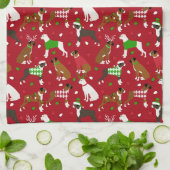 Serviette de cuisine pour chien de boîte de Noël (Plié)