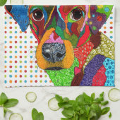 Serviette de cuisine pour chien de race mixte mign (Plié)