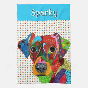Serviette de cuisine pour chien de race mixte mign