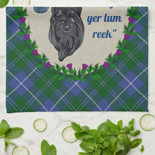 Serviette de cuisine pour chien Douglas Scottie (Plié)