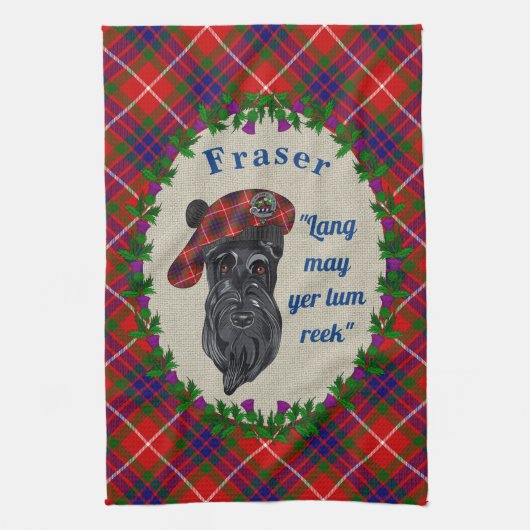 Serviette de cuisine pour chien écossais Fraser (Vertical)