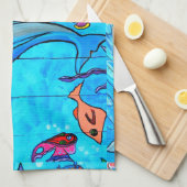 serviette de cuisine pour dauphins riant (Quart Plié)