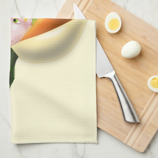 Serviette de cuisine pour fille à fleurs (Quart Plié)