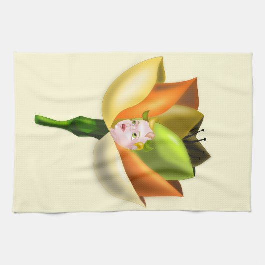 Serviette de cuisine pour fille à fleurs (Horizontal)