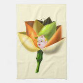Serviette de cuisine pour fille à fleurs (Vertical)
