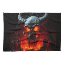 Serviette de cuisine pour Halloween Trône de crâne