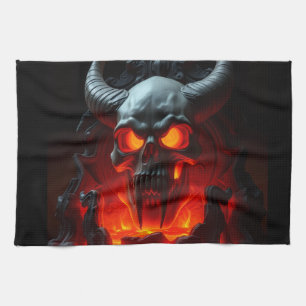Serviette de cuisine pour Halloween Trône de crâne