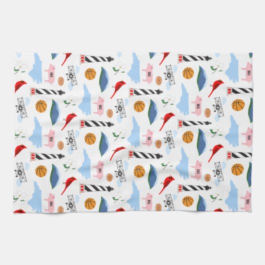 Serviette de cuisine pour icônes de Caroline du No (Horizontal)