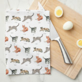 Serviette de cuisine pour les bons chats (Quart Plié)