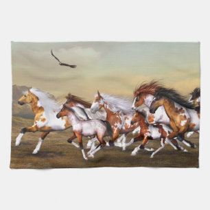 Serviette de cuisine pour les chevaux sauvages