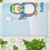 Serviette de cuisine pour manchots à neige (Plié)