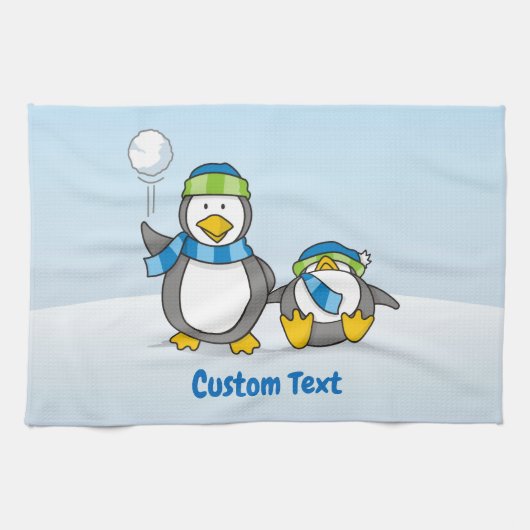Serviette de cuisine pour manchots à neige (Horizontal)