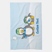 Serviette de cuisine pour manchots à neige (Vertical)