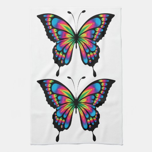 serviette de cuisine pour papillon arc-en-ciel (Vertical)