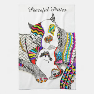 Serviette de cuisine pour Pitbull mignonne et colo