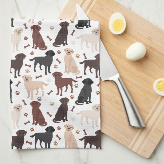 Serviette de cuisine pour ramasseurs Labrador (Quart Plié)