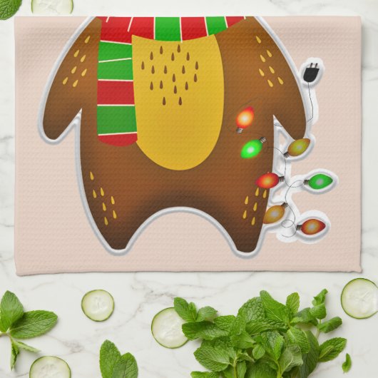 serviette de cuisine pour rennes de noël (Plié)