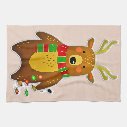 serviette de cuisine pour rennes de noël (Horizontal)