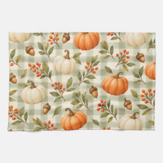 Serviette de cuisine pour Thanksgiving à carreaux 