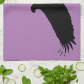 Serviette de cuisine pourpre avec Aigle volant Vot (Plié)