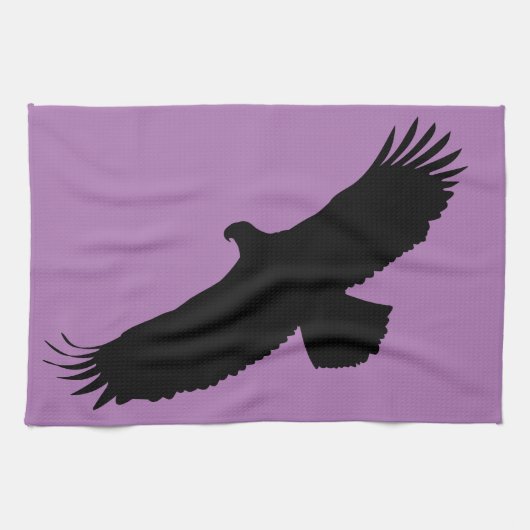 Serviette de cuisine pourpre avec Aigle volant Vot (Horizontal)