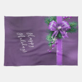 Serviette de cuisine pourpre Bow Holiday (Horizontal)
