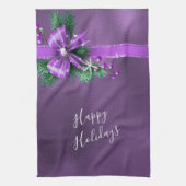 Serviette de cuisine pourpre Bow Holiday (Vertical)