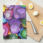 Serviette de cuisine pourpre de griffonnage (Quart Plié)