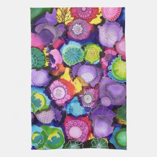 Serviette de cuisine pourpre de griffonnage (Vertical)