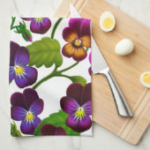 Serviette de cuisine pourpre de jardin de pensée (Quart Plié)