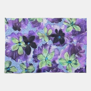 Serviette de cuisine pourpre de rétro vert vintag