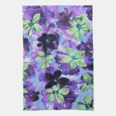 Serviette de cuisine pourpre de rétro vert vintage (Vertical)