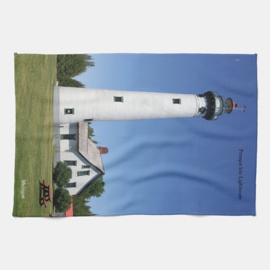 Serviette de cuisine Presque Isle Lighthouse (Horizontal)