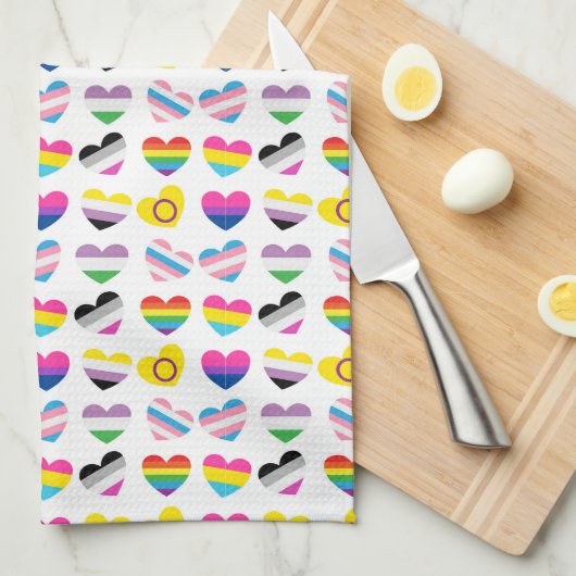 Serviette de cuisine Pride Hearts (Quart Plié)