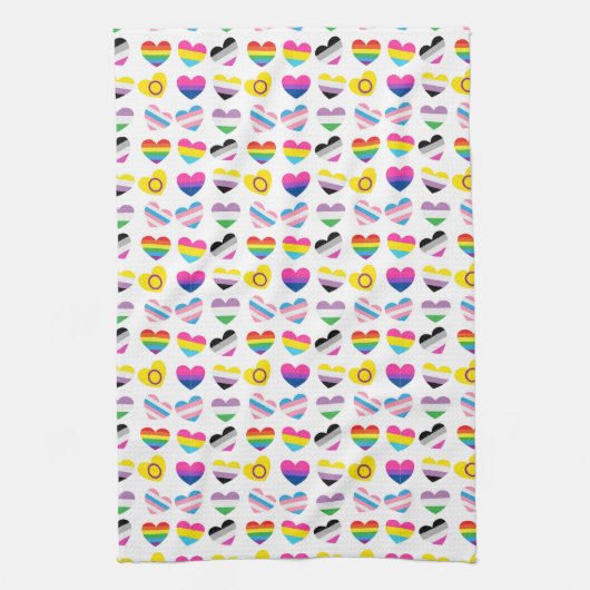 Serviette de cuisine Pride Hearts (Vertical)