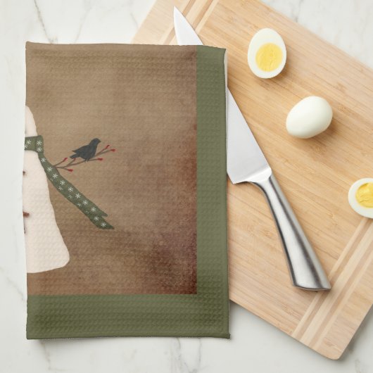 Serviette de cuisine primitive Snowman (Quart Plié)