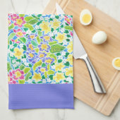Serviette de cuisine, Primroses de printemps, Bleu (Quart Plié)