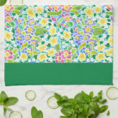 Serviette de cuisine, Primroses de printemps, Vert (Plié)