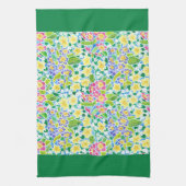 Serviette de cuisine, Primroses de printemps, Vert (Vertical)