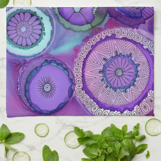 Serviette de cuisine profondément pourpre (Plié)