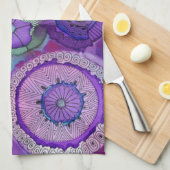 Serviette de cuisine profondément pourpre (Quart Plié)