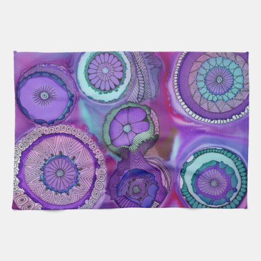 Serviette de cuisine profondément pourpre (Horizontal)