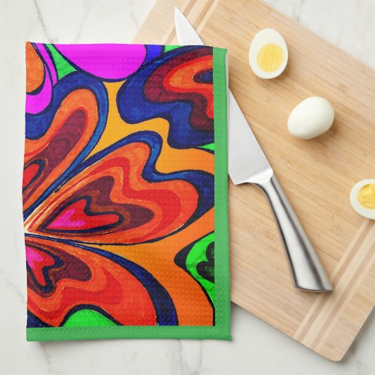 SERVIETTE DE CUISINE "PUISSANCE DE FLEURS" (Quart Plié)