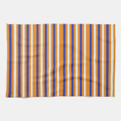 Serviette de cuisine rayée orange bleue (Horizontal)