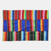 Serviette de cuisine rayée sarape colorée (Horizontal)