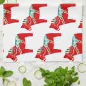 Serviette de cuisine Red Dala Horse (Plié)