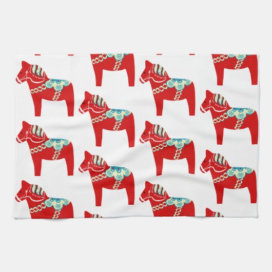 Serviette de cuisine Red Dala Horse (Horizontal)